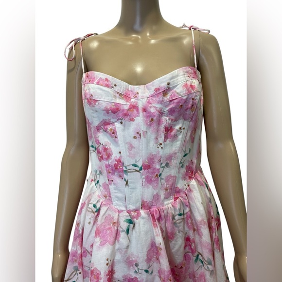 Bardot Elsie Corset Floral Pink and White Mini Dress size XXL (12) - Picture 5 of 7